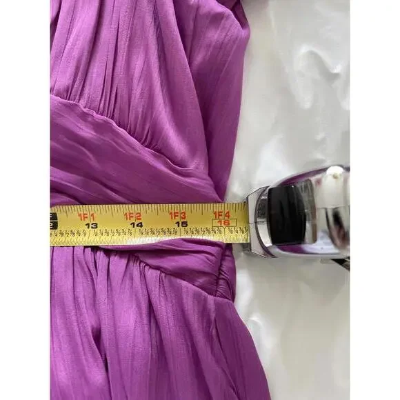 Anthropologie - Chic V-neck Short Purple Mini Dress with Flowy Sleeve, size 10 - Picture 11 of 12